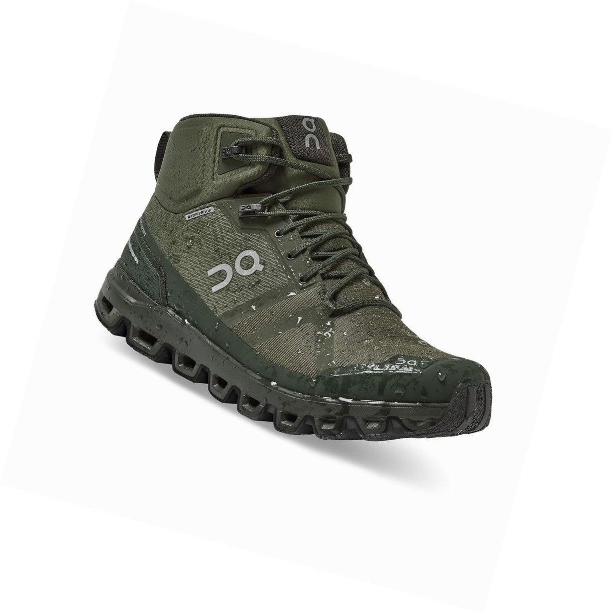 Olive On Cloudrock Waterproof Men's Hiking Shoes | 1876TROYM