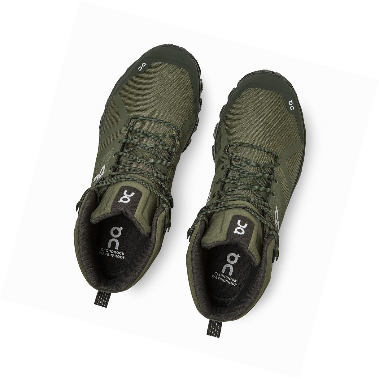 Olive On Cloudrock Waterproof Men's Hiking Shoes | 1876TROYM