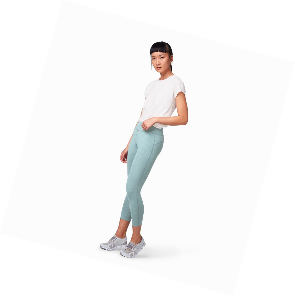 Olive On Tights 7/8 Women's Running Leggings | 9082CNZSK