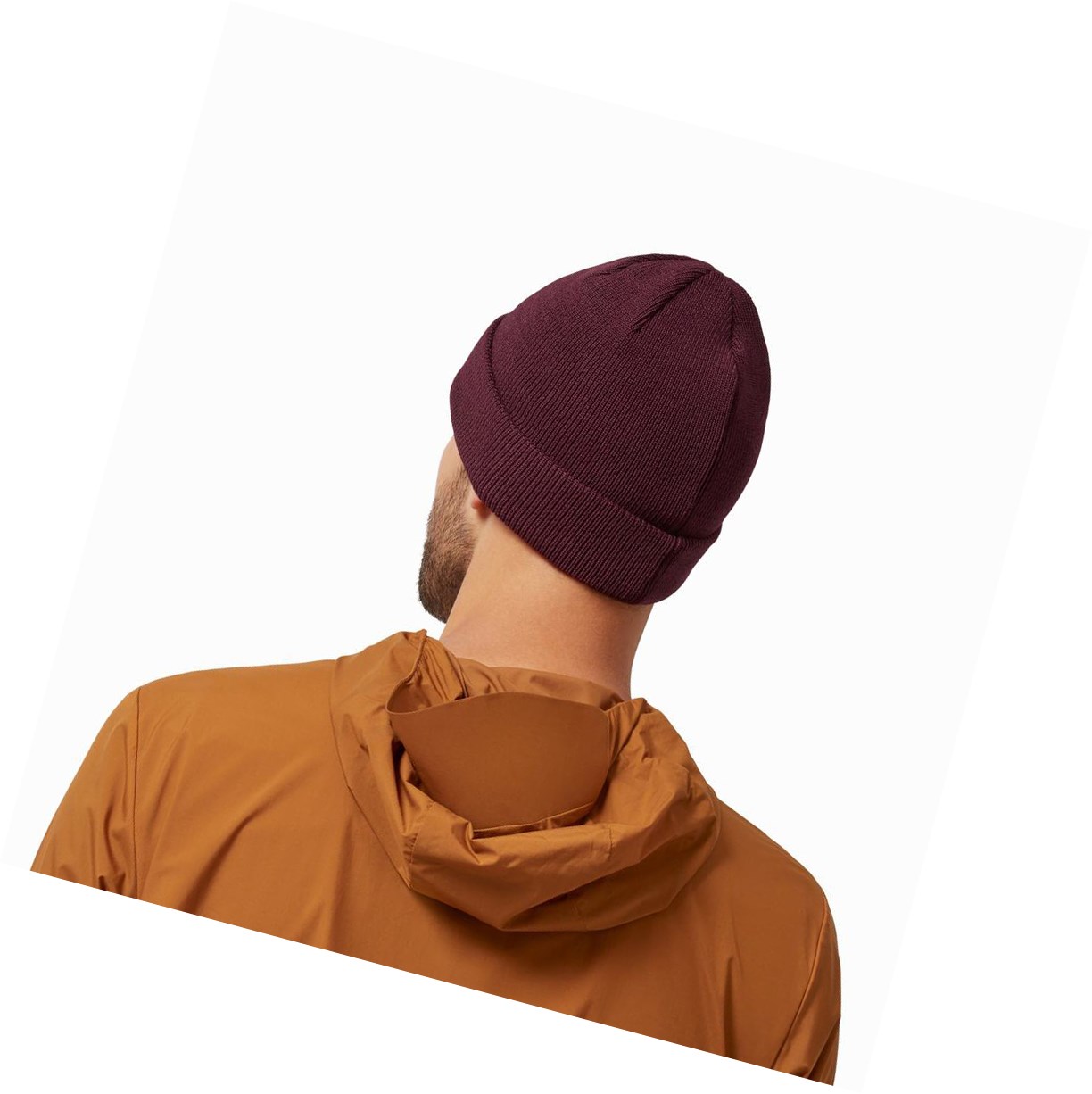 Red On Merino Beanie Men's Hats | 1357RMZXB