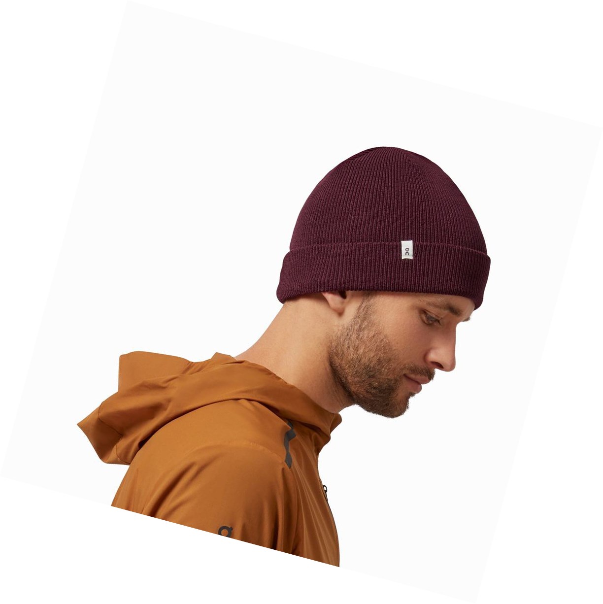 Red On Merino Beanie Men's Hats | 1357RMZXB