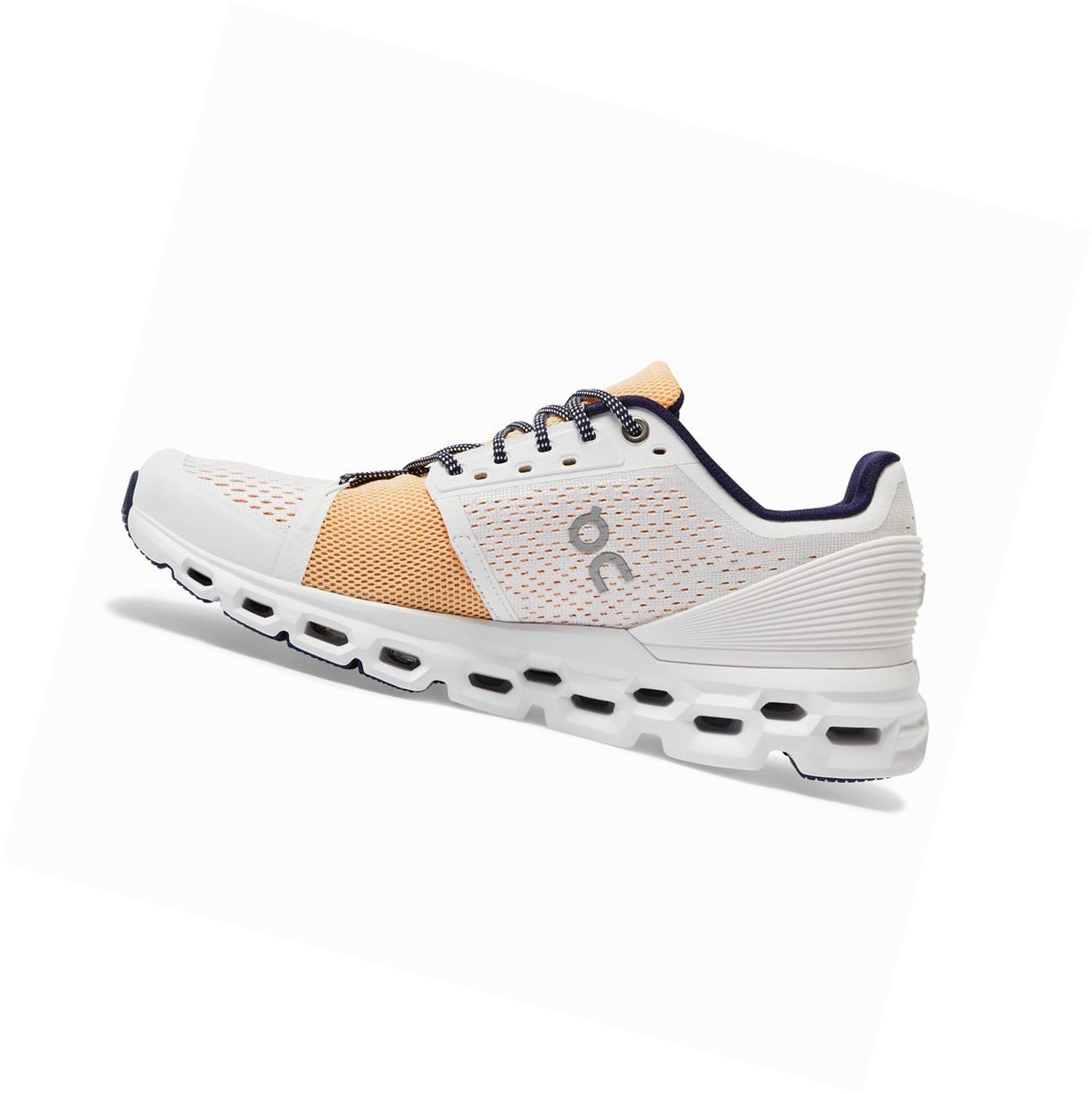 White On Cloudstratus Women's Road Running Shoes | 3891HSNOI