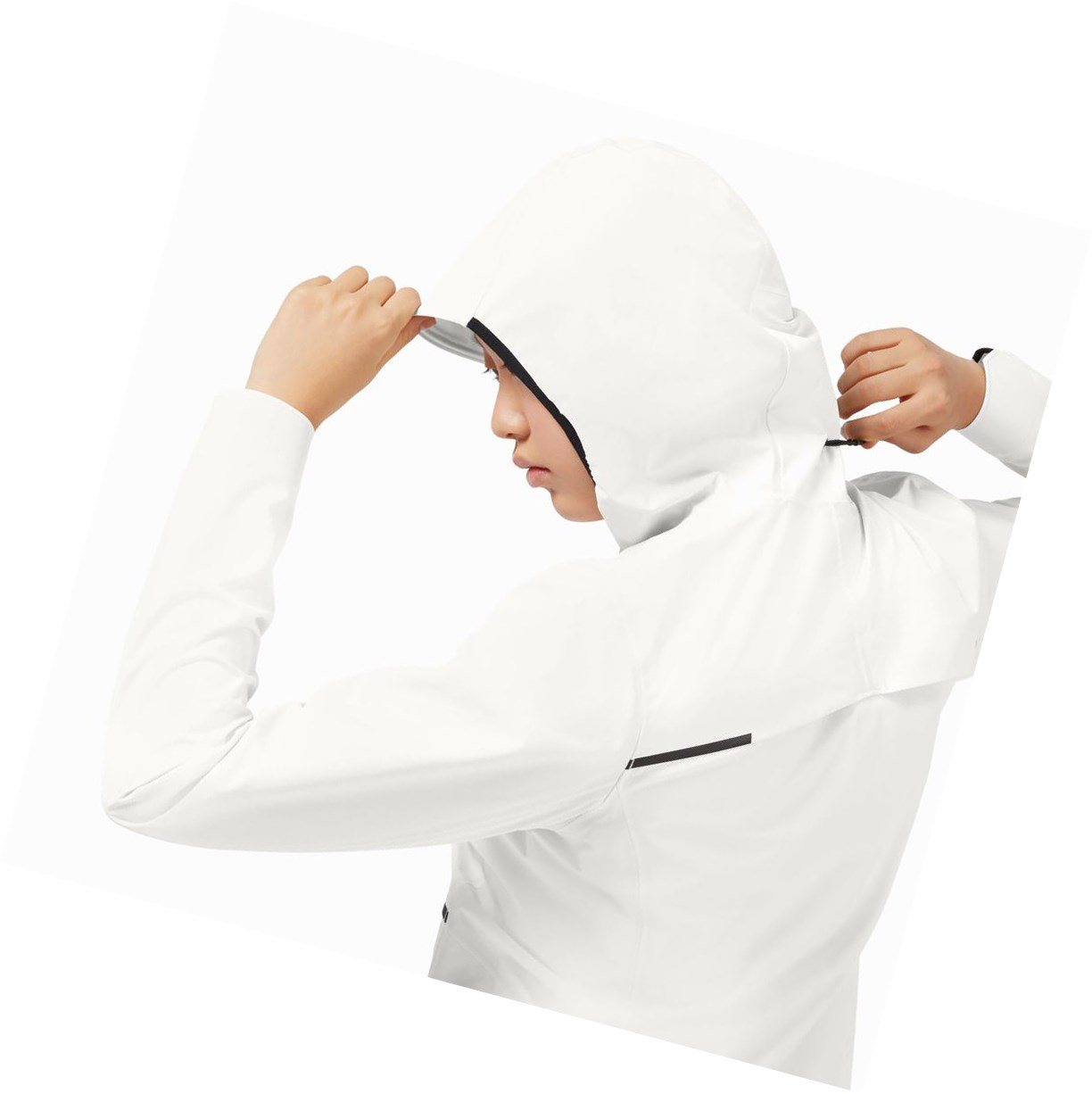 White On Waterproof Anorak Women's Jackets | 1076KFHPM