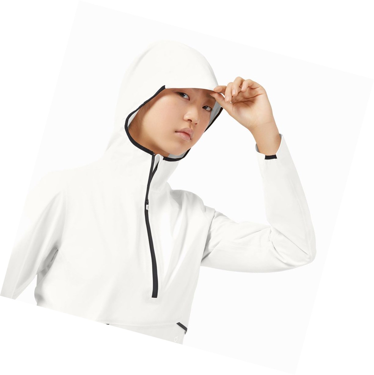 White On Waterproof Anorak Women's Jackets | 1076KFHPM