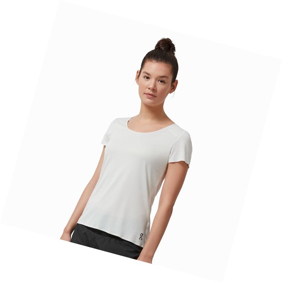 Beige / White On Performance Long-T Women's T Shirts | 5178QPMFB