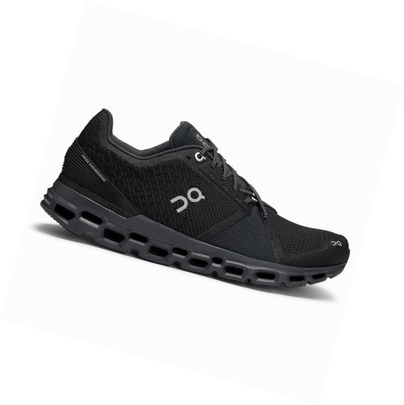 Black / Grey On Cloudstratus Men's Road Running Shoes | 5294TDLRP