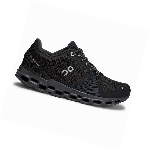 Black / Grey On Cloudstratus Women's Road Running Shoes | 0238AVHQG