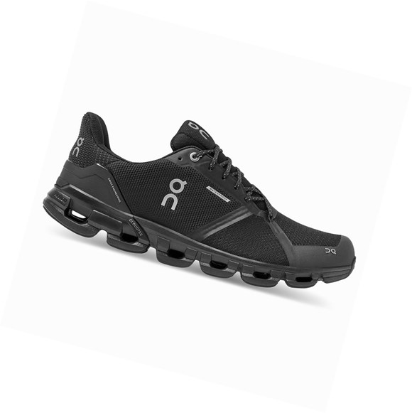 Black On Cloudflyer Waterproof Men's Road Running Shoes | 9860WAHYV