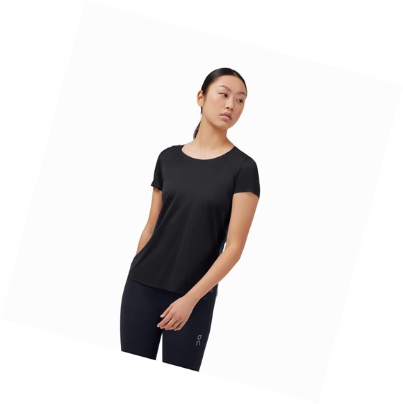 Black On Performance Long-T Women's T Shirts | 1369KAZUX