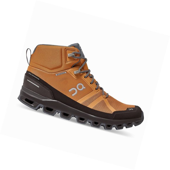 Brown On Cloudrock Waterproof Men's Hiking Shoes | 3695DRQUP