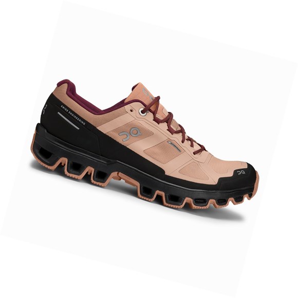 Brown Rose On Cloudventure Waterproof Women's Trail Running Shoes | 9862CISEL