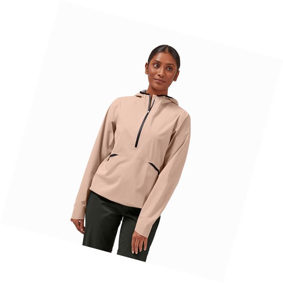 Brown Rose On Waterproof Anorak Women's Jackets | 0847MASBT