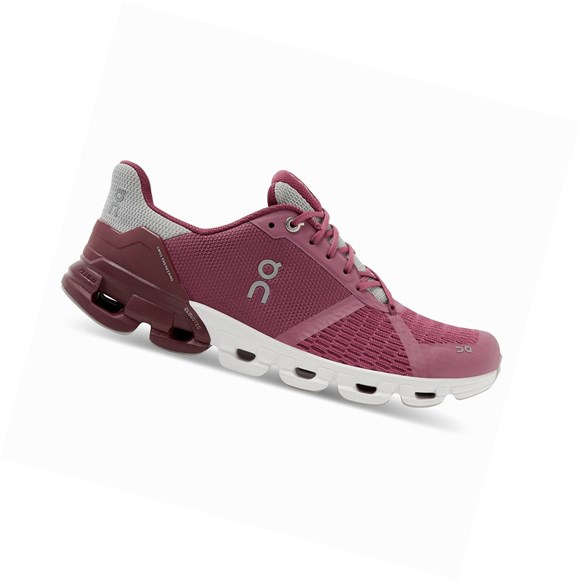 Burgundy On Cloudflyer Women's Road Running Shoes | 9760ZSQKD