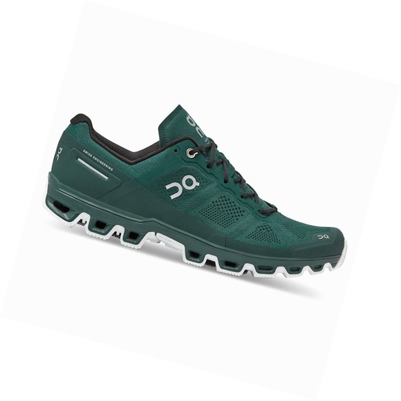 Green / White On Cloudventure Men's Trail Running Shoes | 4908HSFEZ