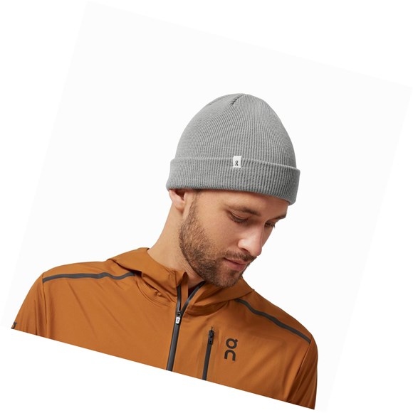 Grey On Merino Beanie Men's Hats | 2410LECQP