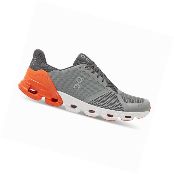 Grey / Orange On Cloudflyer Men's Road Running Shoes | 3074KCINO