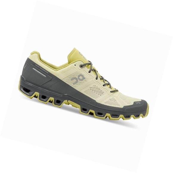 Khaki / Yellow On Cloudventure Men's Trail Running Shoes | 7823IVCLO