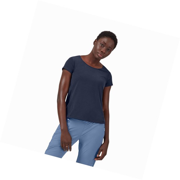 Navy On Active-T Breathe Women's T Shirts | 8712VRDGE