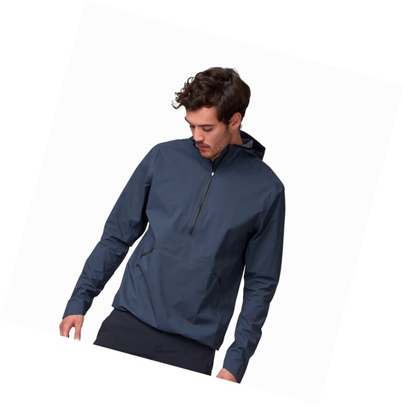 Navy On Waterproof Anorak Men's Jackets | 4917UHKWF