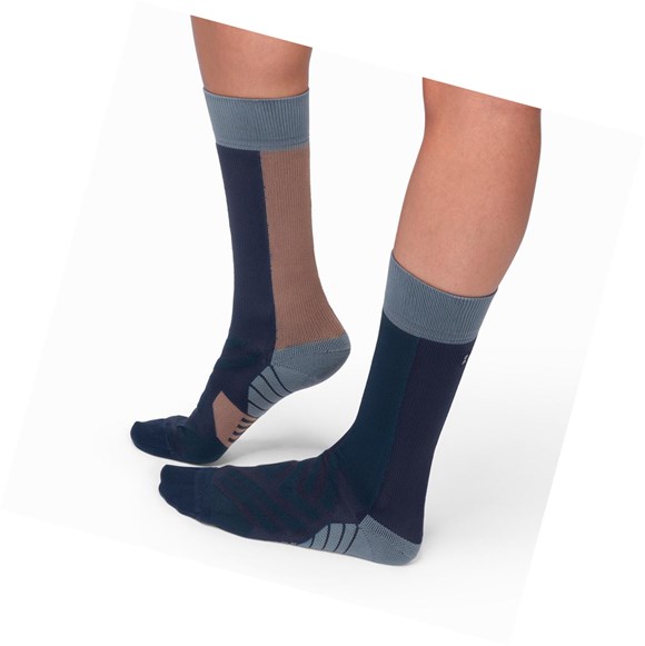 Navy / Purple On High Men's Running Socks | 1270EDHYF