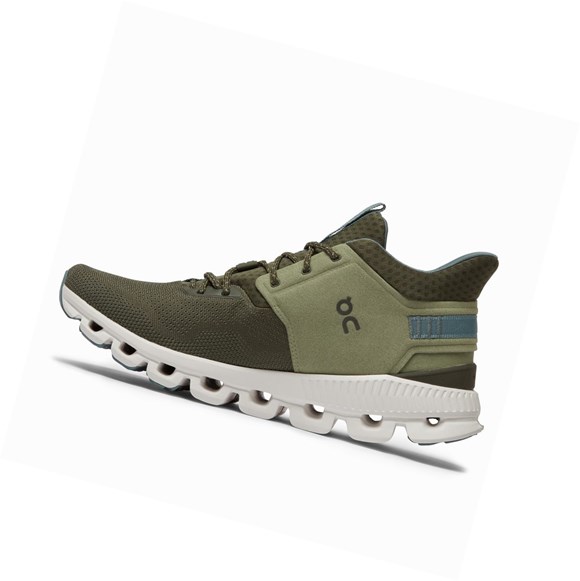 Olive On Cloud Hi Edge Men's Sneakers | 4520ZBVGX