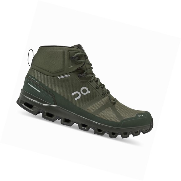 Olive On Cloudrock Waterproof Men's Hiking Shoes | 1876TROYM