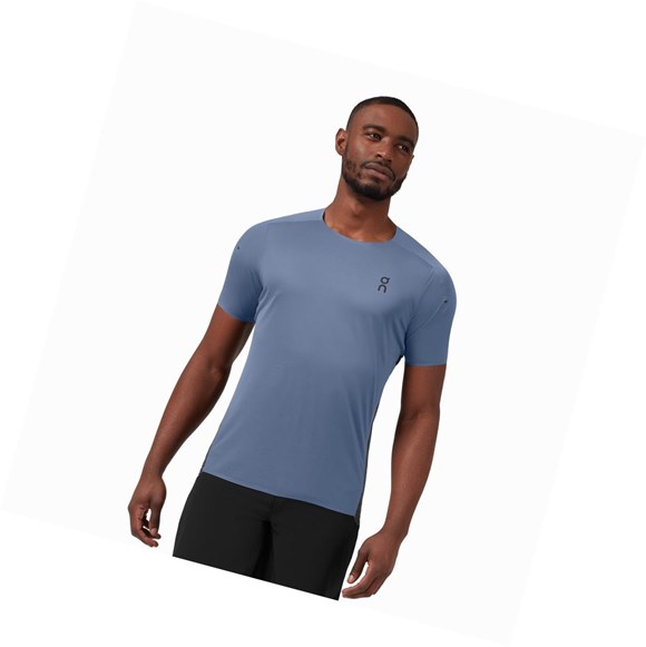 Royal / Black On Performance Long-T Men's T Shirts | 5647PXMTK