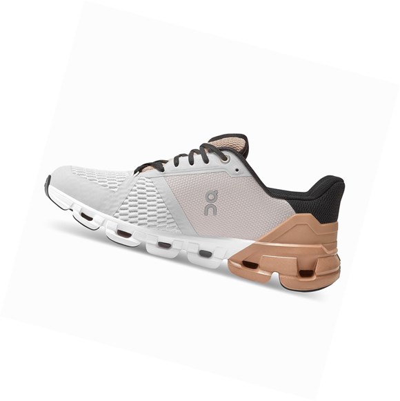 White / Brown Rose On Cloudflyer Women's Road Running Shoes | 7968PMGTL