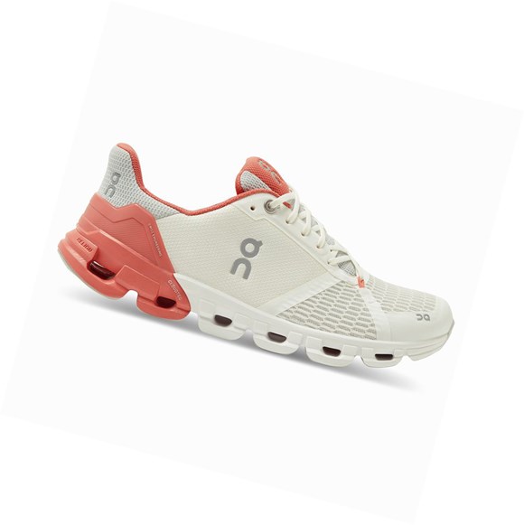 White / Coral On Cloudflyer Women's Road Running Shoes | 8371MYRTB