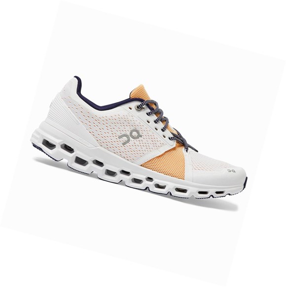 White On Cloudstratus Women's Road Running Shoes | 3891HSNOI